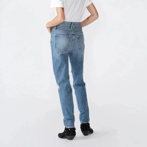 SLVRLAKE Roxy Jeans After The Storm Mid Rise Slim Ripped Cotton Blue Size 29 - Picture 3 of 13